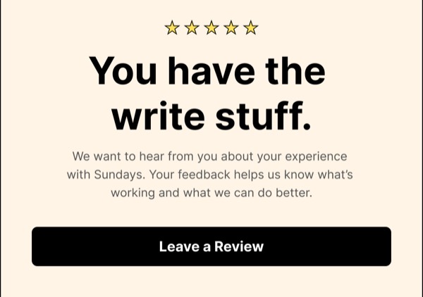 Request for Feedback - Sundays email component (single column layout)