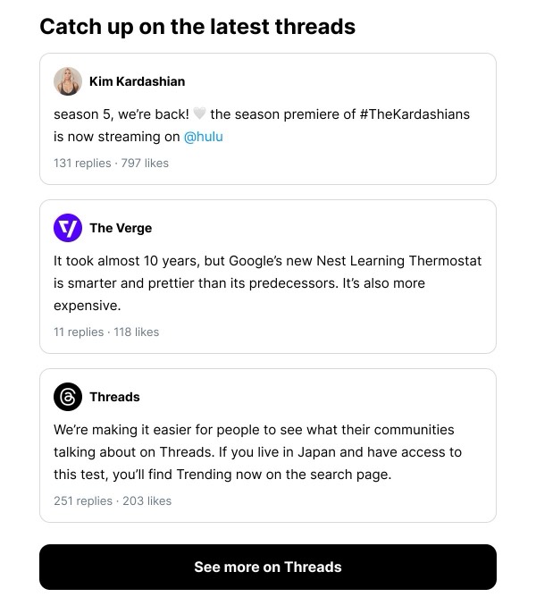 Catch Up on Threads - Threads email component (single column layout)