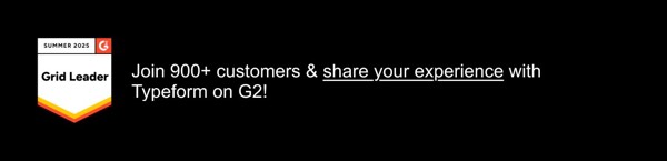 Customer Review Invitation - Typeform email component (banner layout)