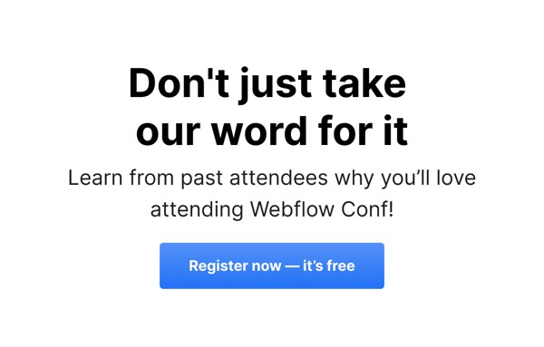 Don't Just Take Our Word - Webflow email component (single column layout)