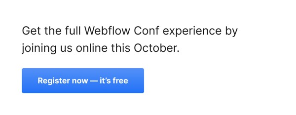 Online Event Registration - Webflow email component (single column layout)